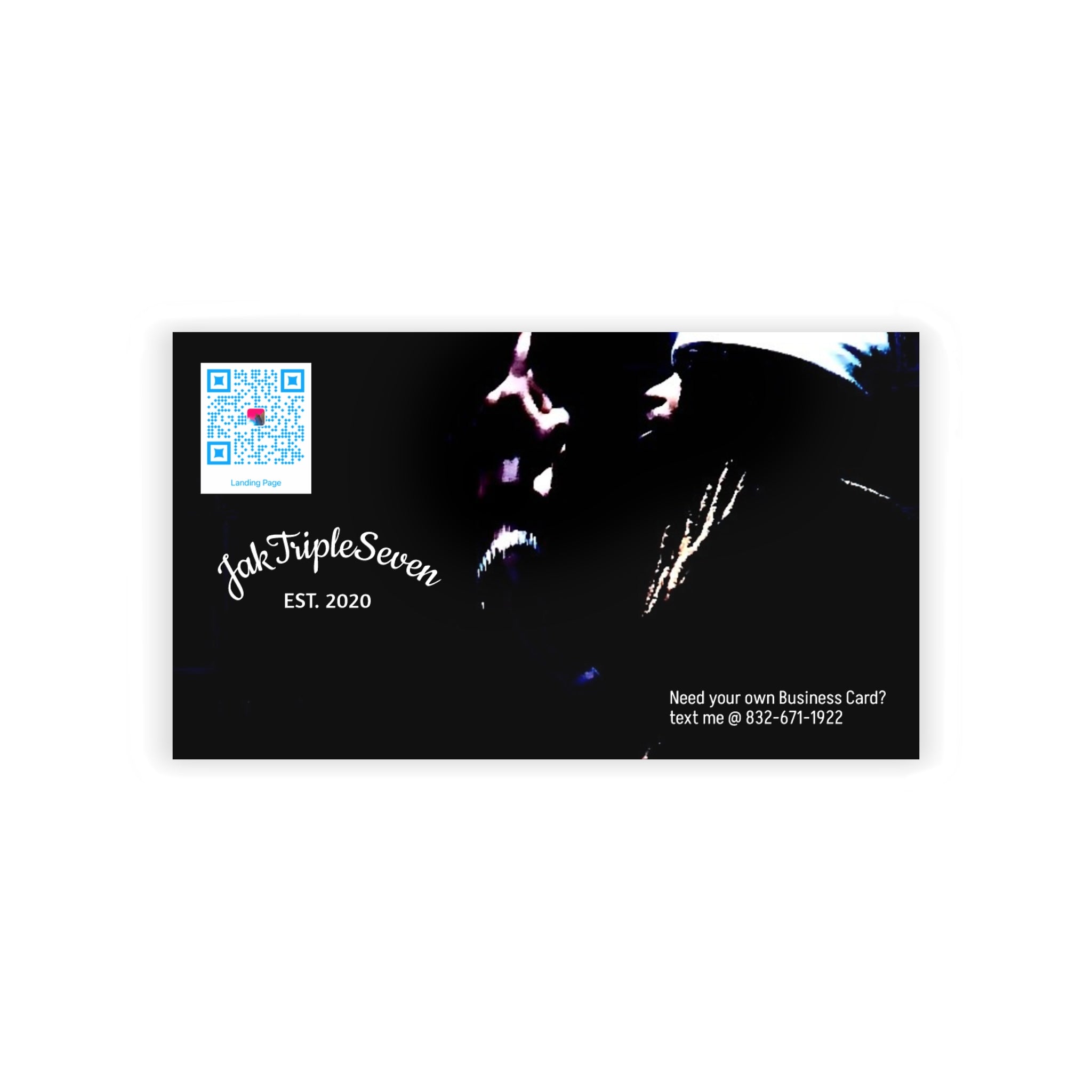 Custom Business Cards — Dark Minimal Musician QR Card (JakTripleSeven EST. 2020)