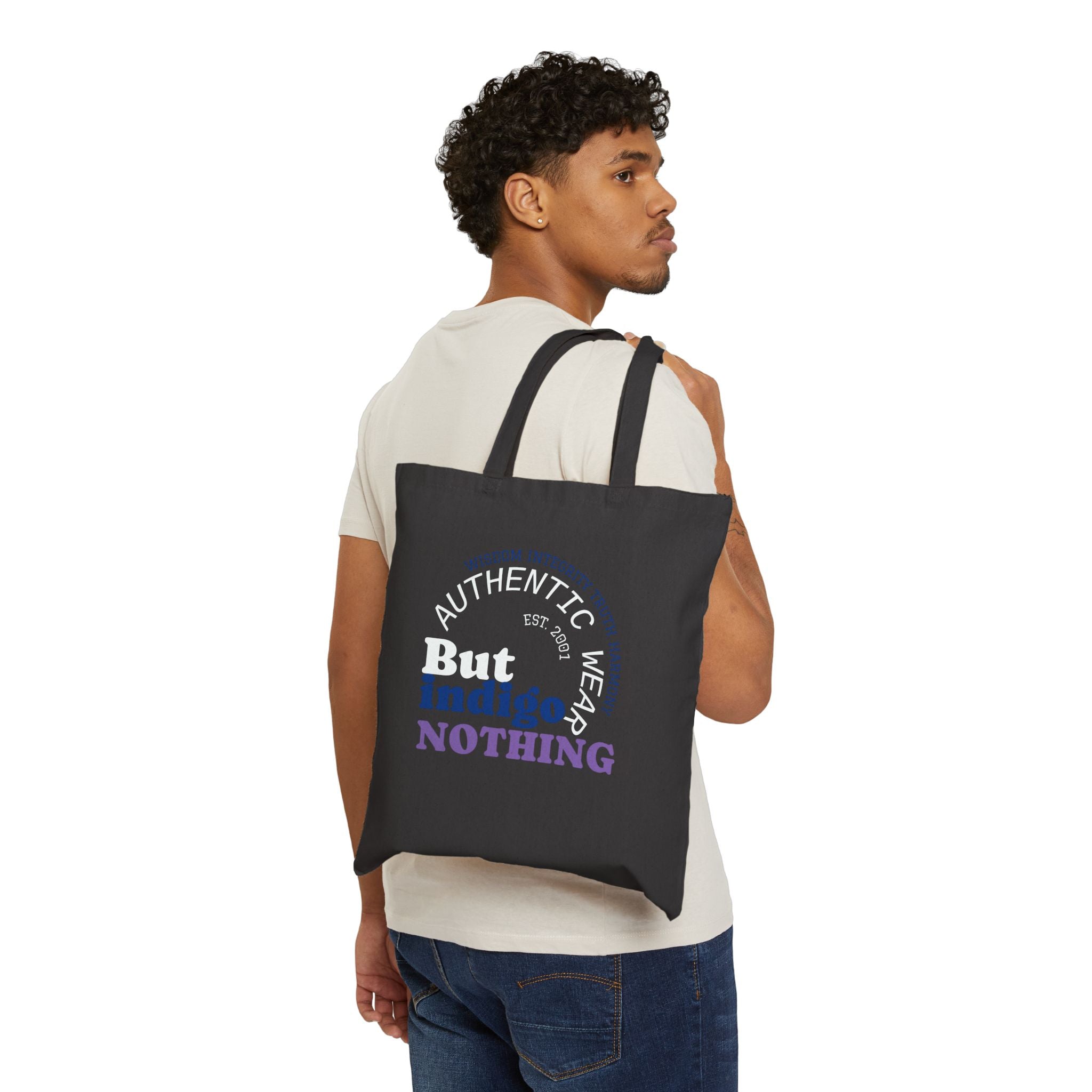 Love Wisdom Integrity Canvas Tote — Truth & Harmony Cotton Bag