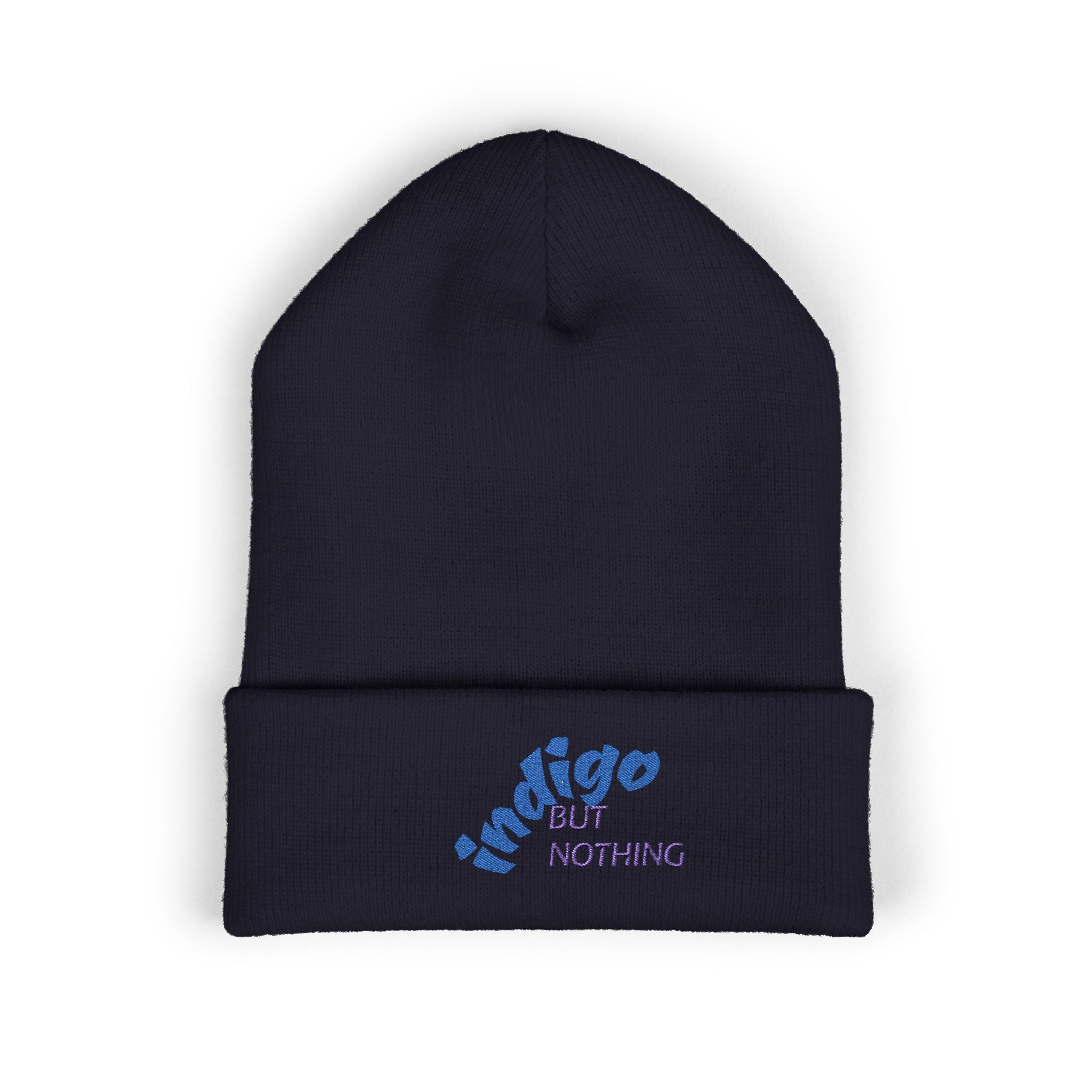 Embroidered 'nothing but indigo' Classic Cuffed Beanie