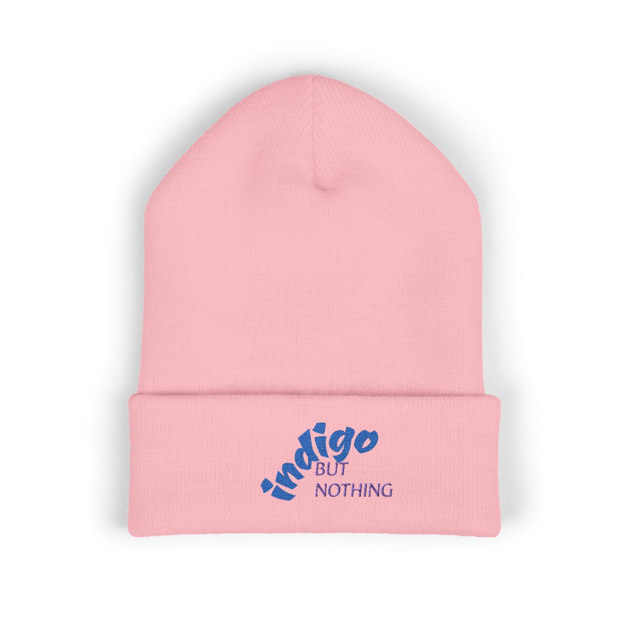 Embroidered 'nothing but indigo' Classic Cuffed Beanie