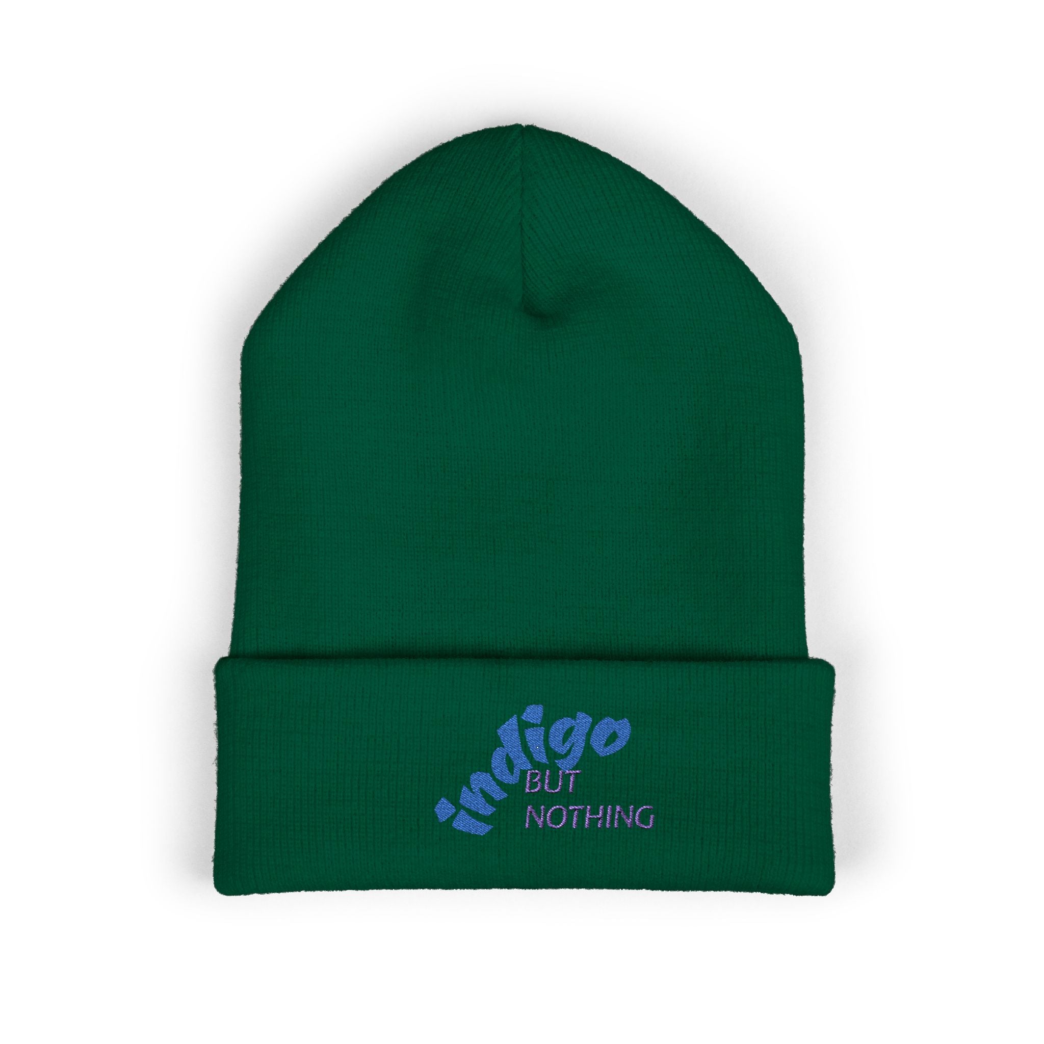 Embroidered 'nothing but indigo' Classic Cuffed Beanie