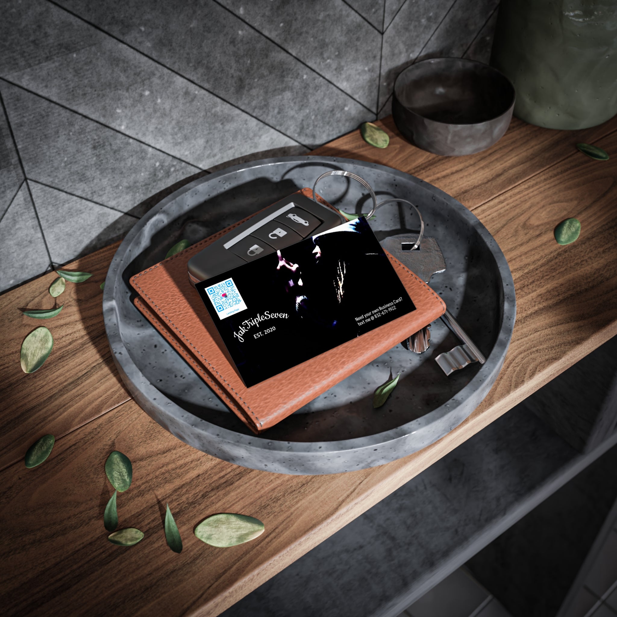 Custom Business Cards — Dark Minimal Musician QR Card (JakTripleSeven EST. 2020)