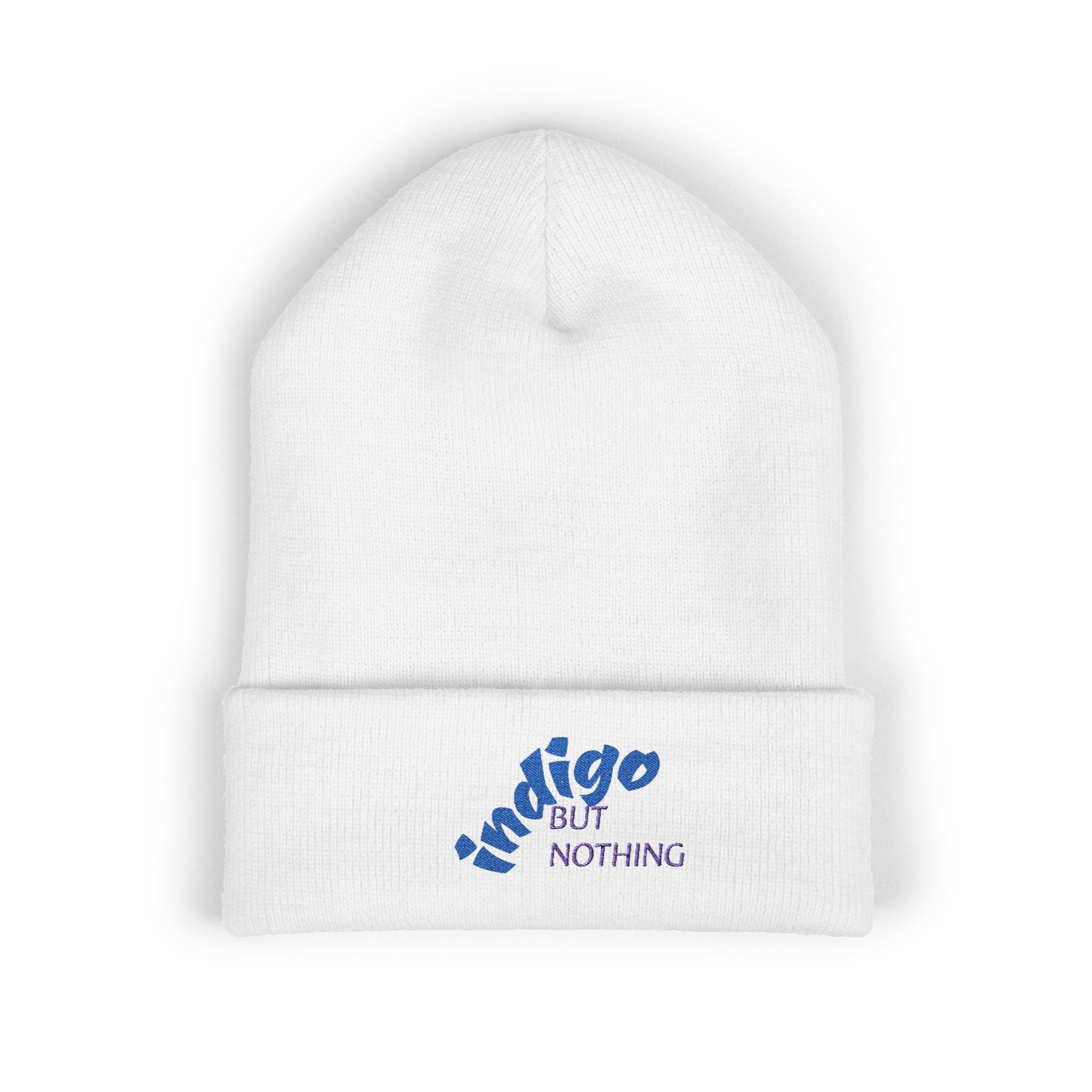 Embroidered 'nothing but indigo' Classic Cuffed Beanie