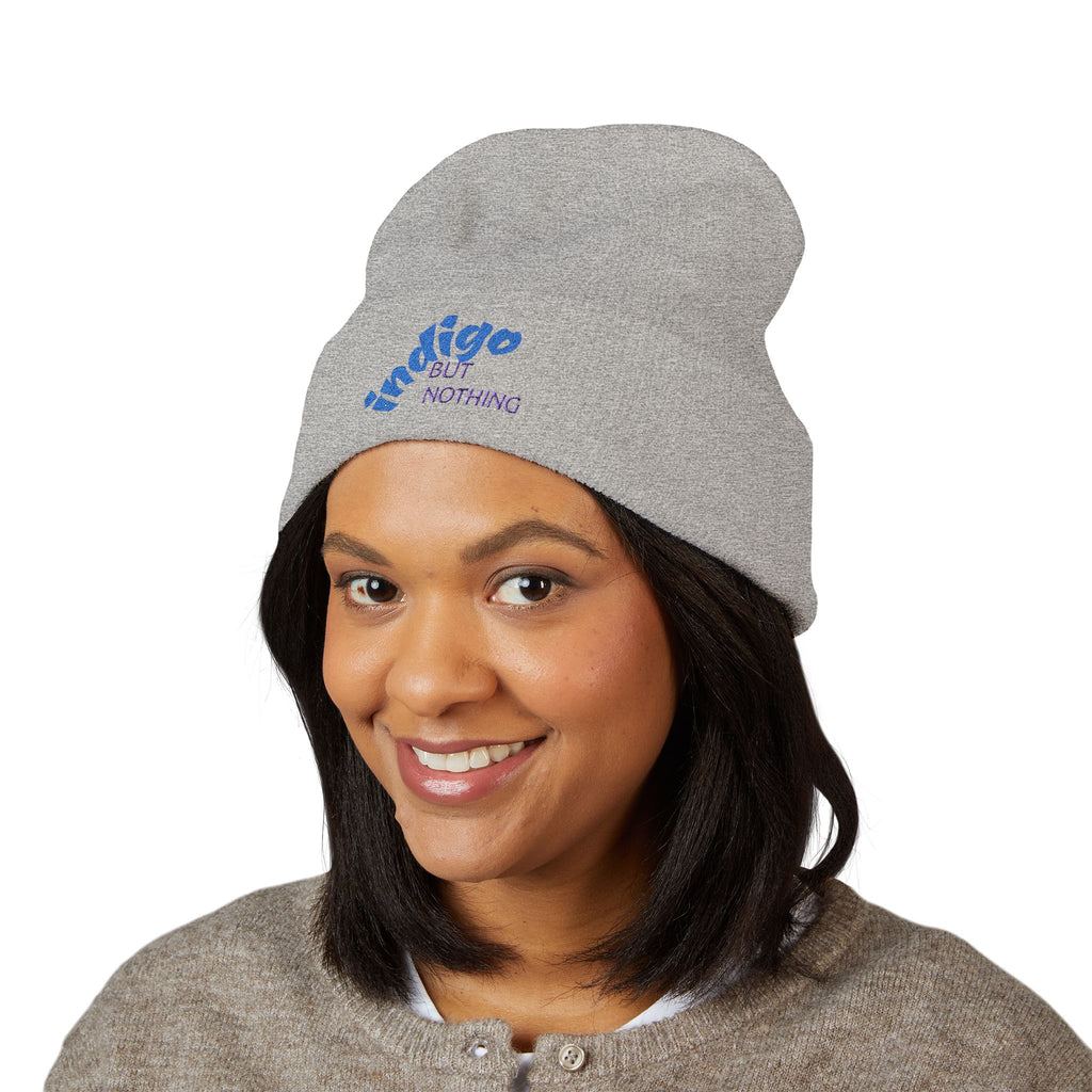 Embroidered 'nothing but indigo' Classic Cuffed Beanie